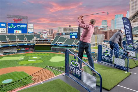 Upper deck golf - Upper Deck Golf is a once in a lifetime golfing experience inside the most legendary stadiums and ballparks across the country! Enjoy a VIP experience while hitting tee shots from the upper deck throughout the stadium, down to custom greens on the field below. You'll start and end your round at the clubhouse festival inside the stadium with ... 